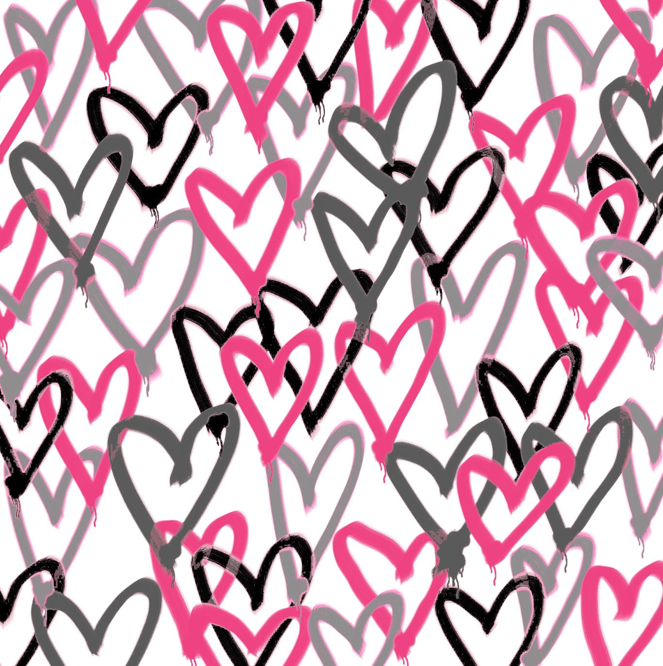 Pink Graffiti Hearts