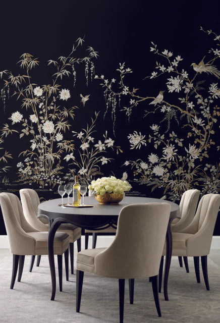 Flowering Vine Chinoiserie Mural