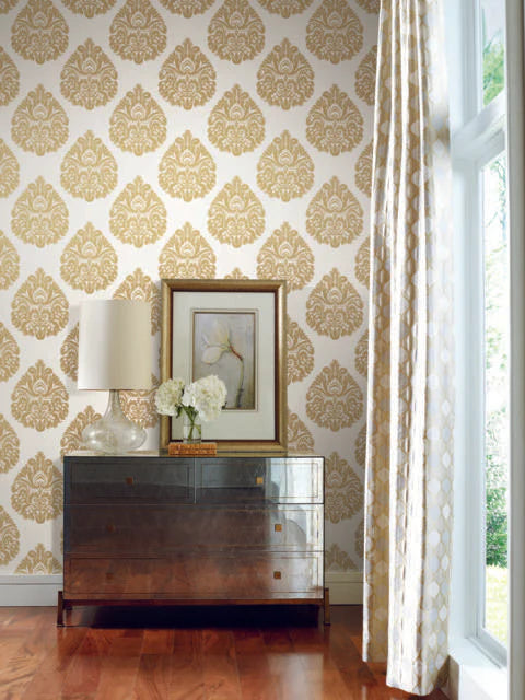 Teardrop Damask Wallpaper
