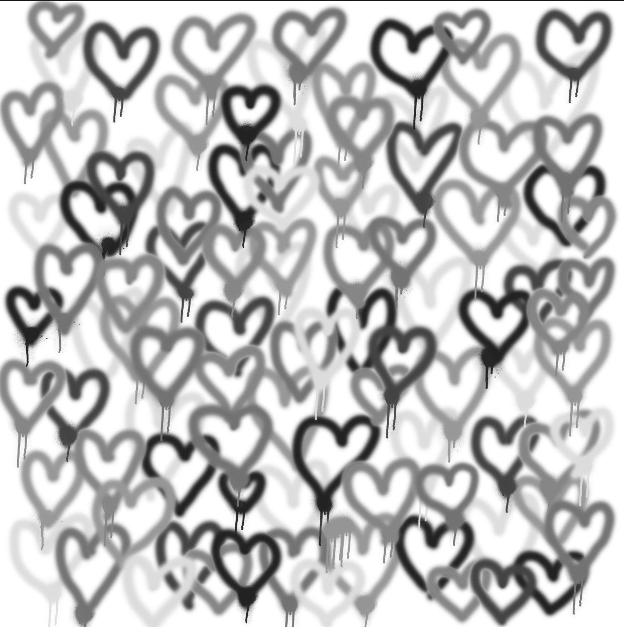 Black Graffiti Hearts